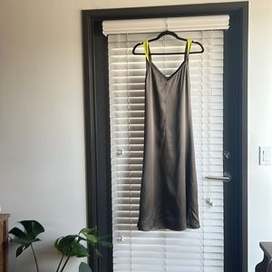 rag & bone - olive and neon silk dress - NWT
